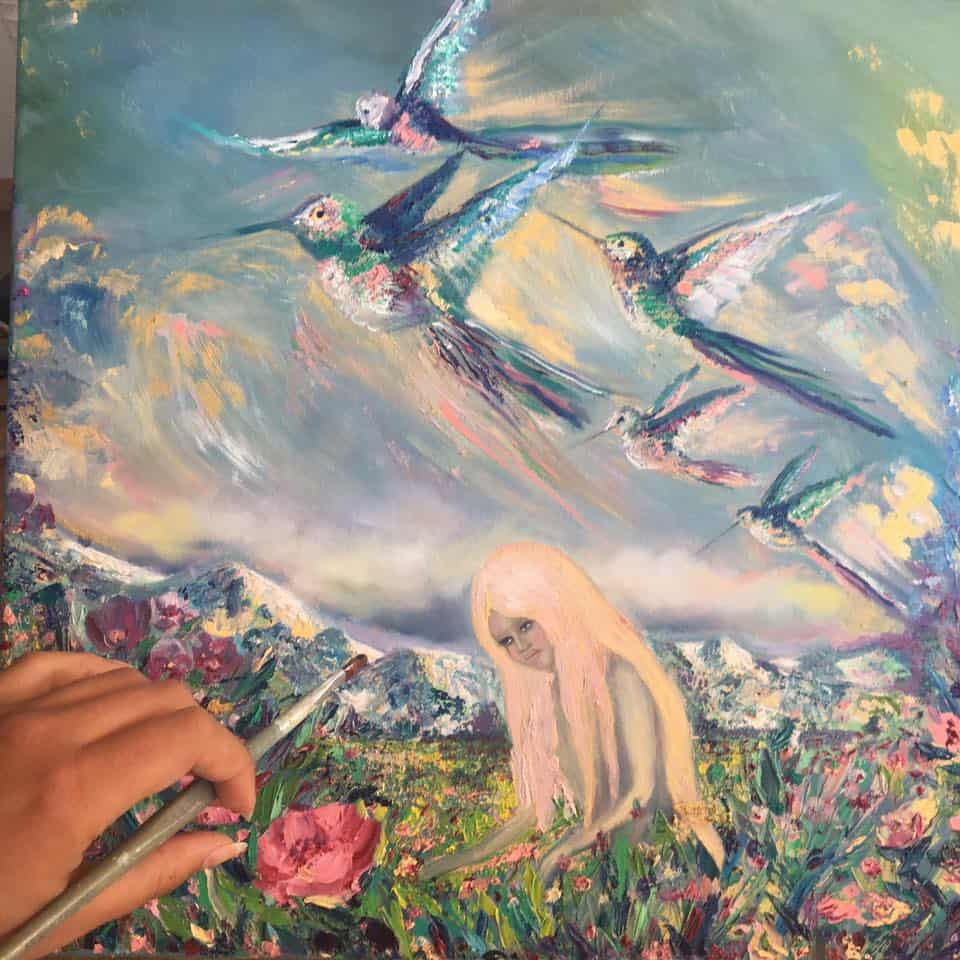 Process of creating painting "In the Alps"